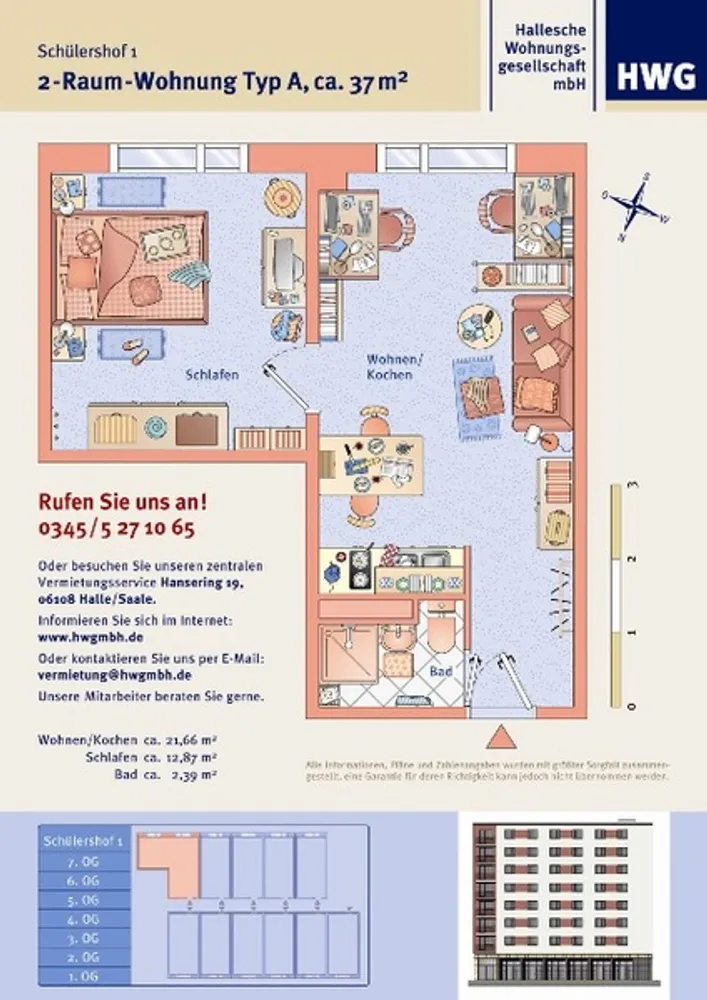 2 Zimmer Wohnung mit 37 m² in Halle (Saale) – Bild 10