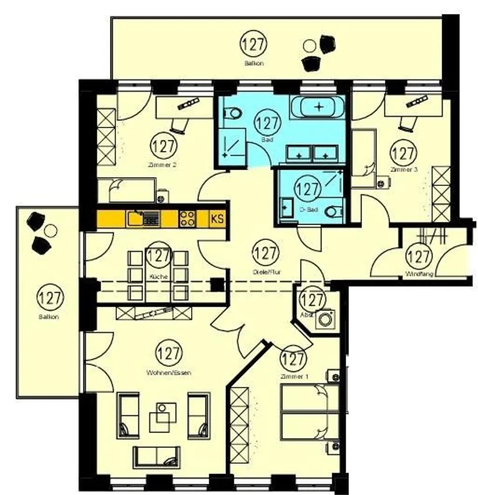 4 Zimmer Wohnung mit 127 m² in Leipzig – Bild 3