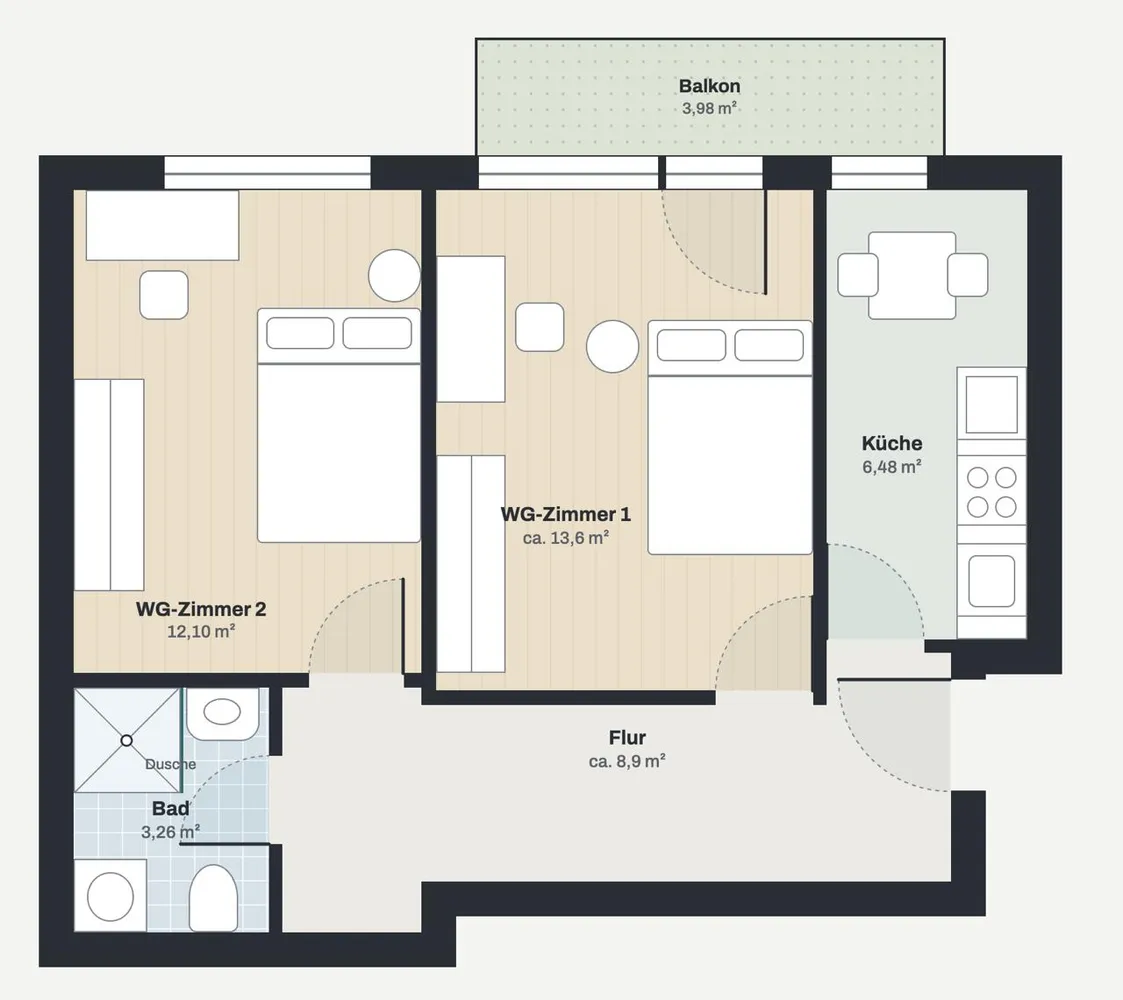 2 Zimmer Wohnung mit 46 m² in Mannheim – Bild 9