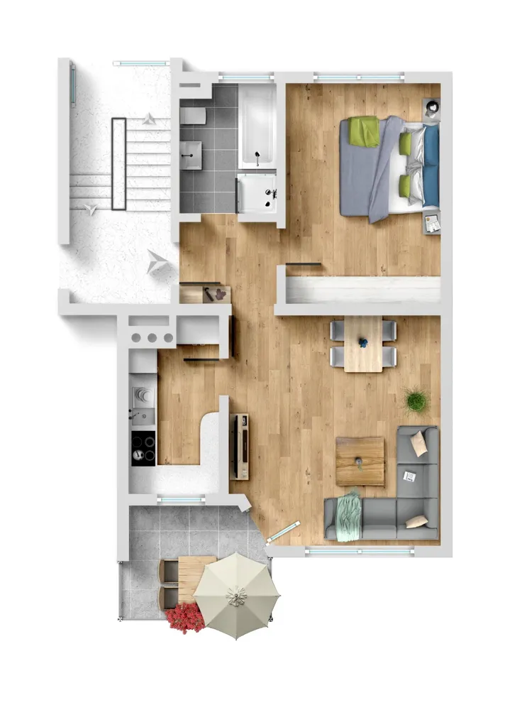 2 room apartment with 56 m² in Troisdorf – Photo 7