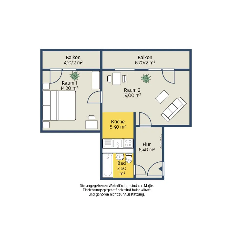 2 Zimmer Wohnung mit 52 m² in Leipzig – Bild 2