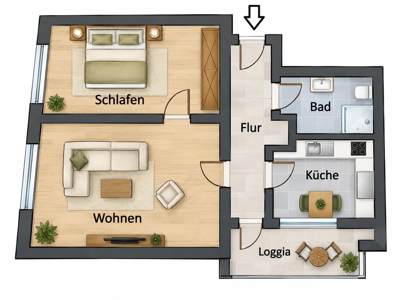 2 Zimmer Wohnung mit 55 m² in Nürnberg – Bild 10