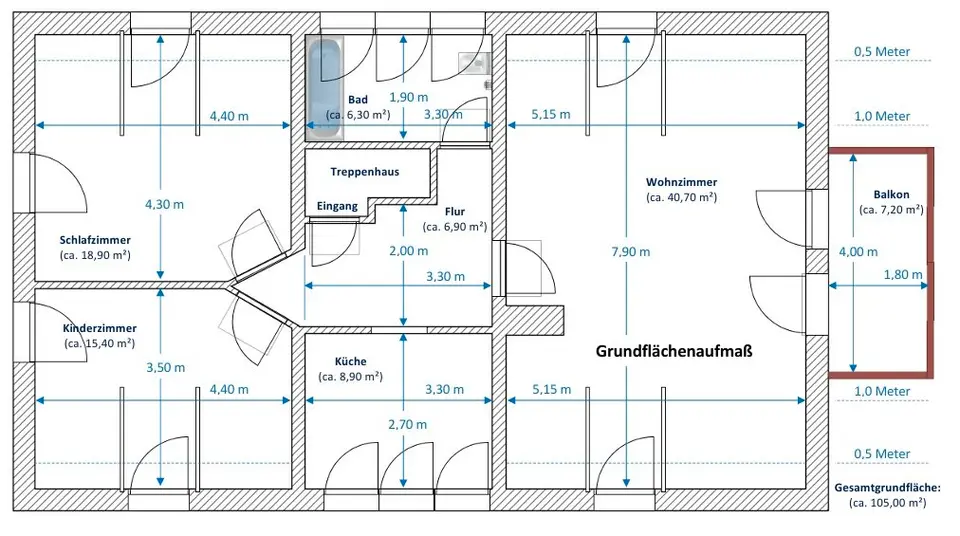 3 Zimmer Wohnung mit 90 m² in Bitterfeld-Wolfen – Bild 5