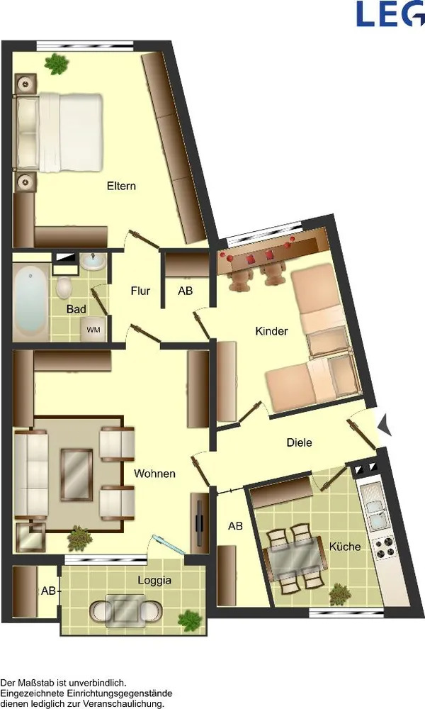 3 Zimmer Wohnung mit 71 m² in Duisburg – Bild 2