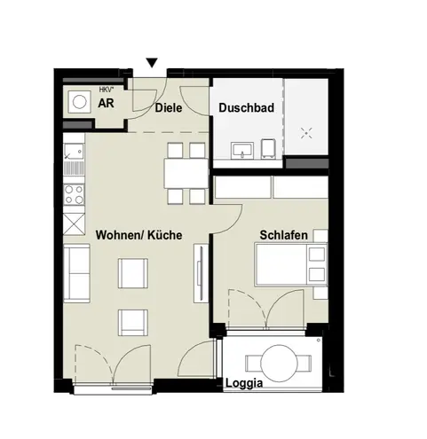 2 Zimmer Wohnung mit 54 m² in Düsseldorf – Bild 1