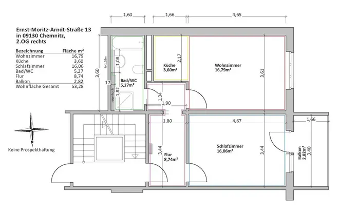 2 room apartment with 53 m² in Chemnitz – Photo 2