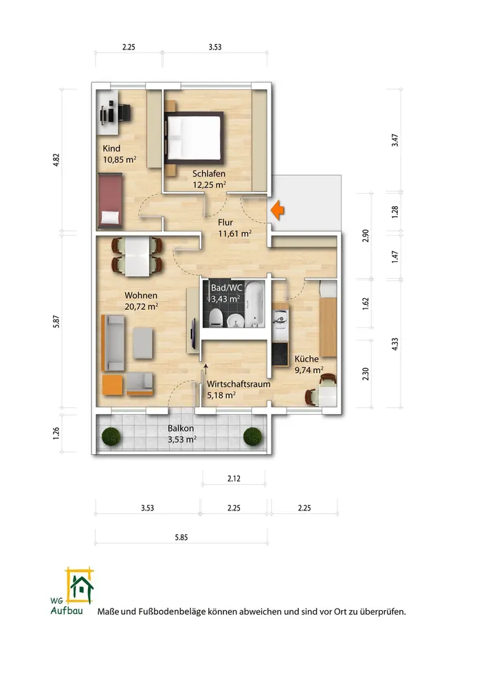 3 room apartment with 77 m² in Dresden – Photo 2