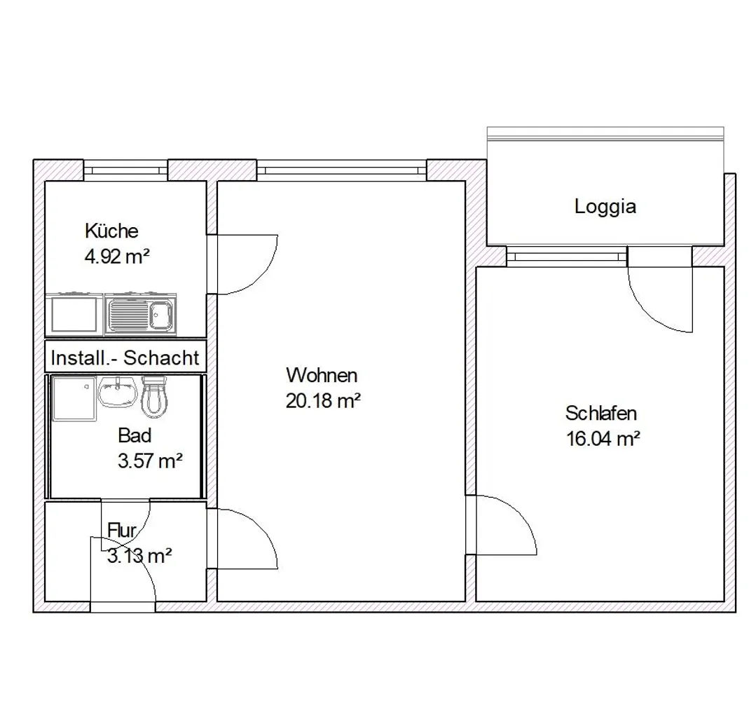 2 Zimmer Wohnung mit 50 m² in Magdeburg – Bild 2