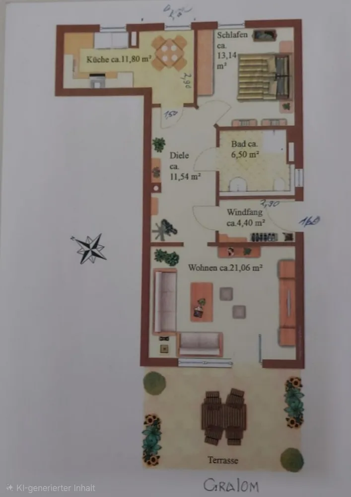 2 room apartment with 72 m² in Munich – Photo 2
