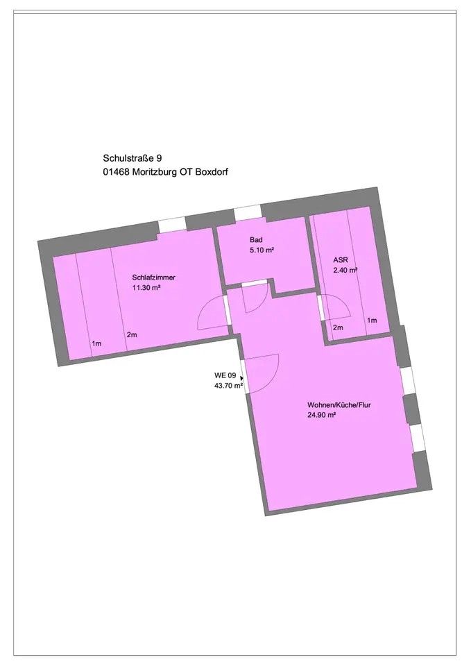 2 Zimmer Wohnung mit 44 m² in Coswig – Bild 2
