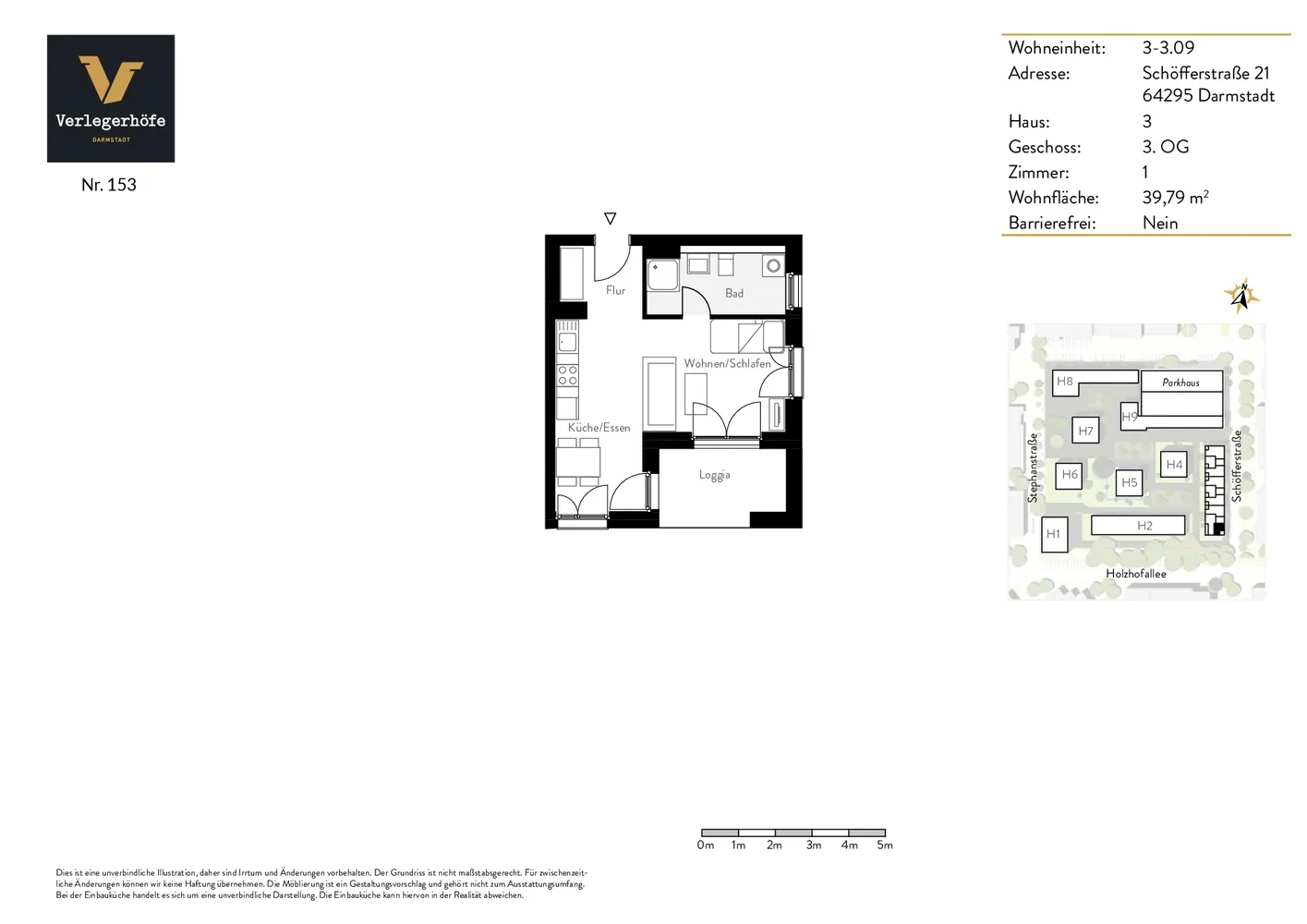 1 room apartment with 40 m² in Darmstadt – Photo 5