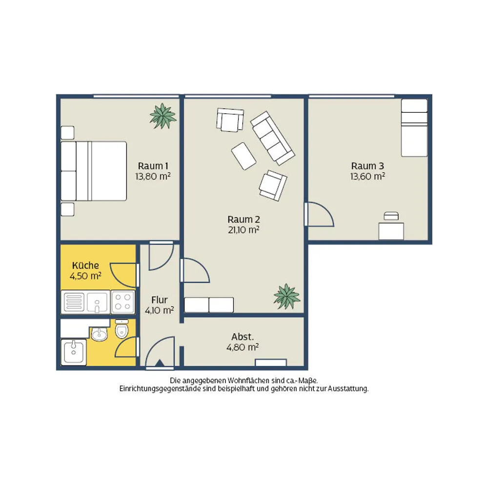 3 Zimmer Wohnung mit 64 m² in Leipzig – Bild 2