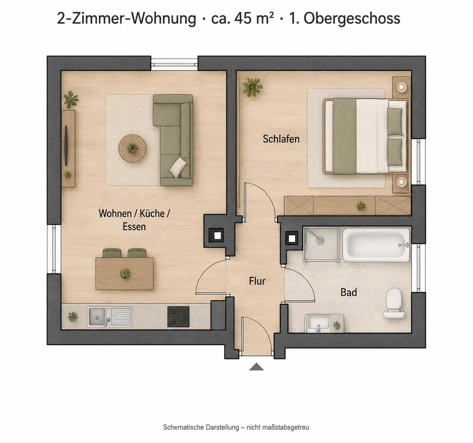 2 Zimmer Wohnung mit 45 m² in Donauwörth – Bild 5