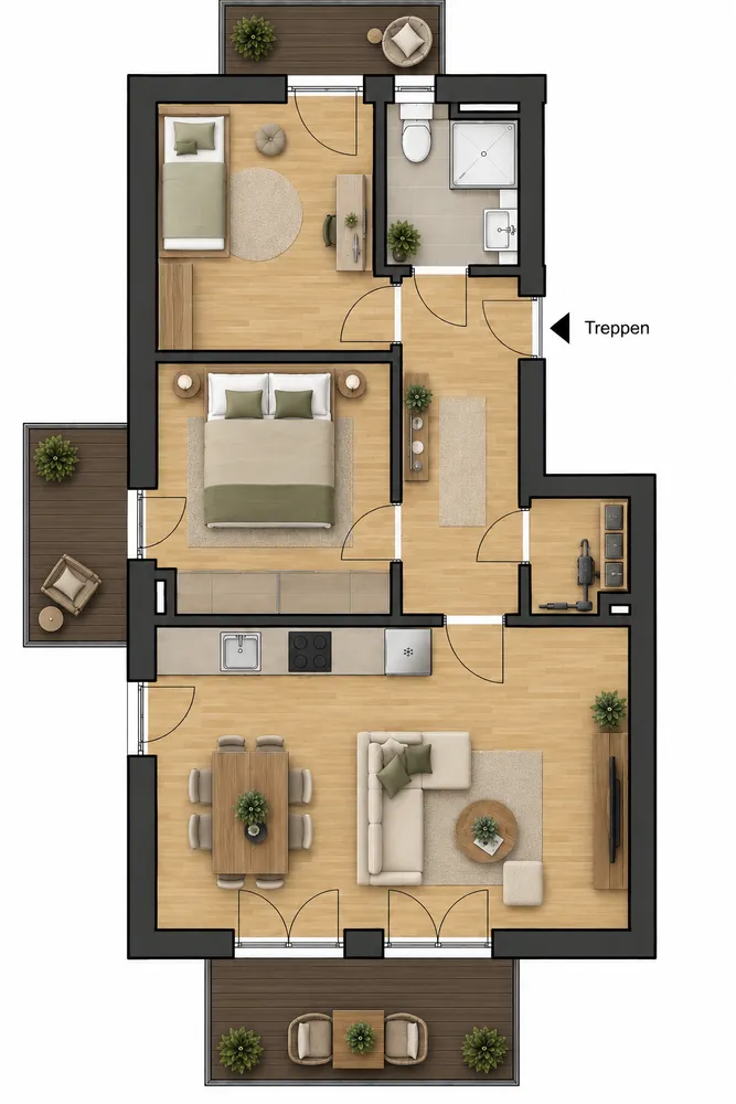 3 Zimmer Wohnung mit 72 m² in München – Bild 2