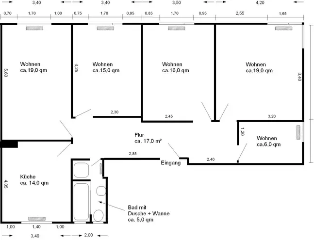 4 Zimmer Wohnung mit 111 m² in Hamburg – Bild 2