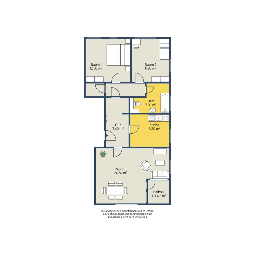 3 Zimmer Wohnung mit 77 m² in Leipzig – Bild 2