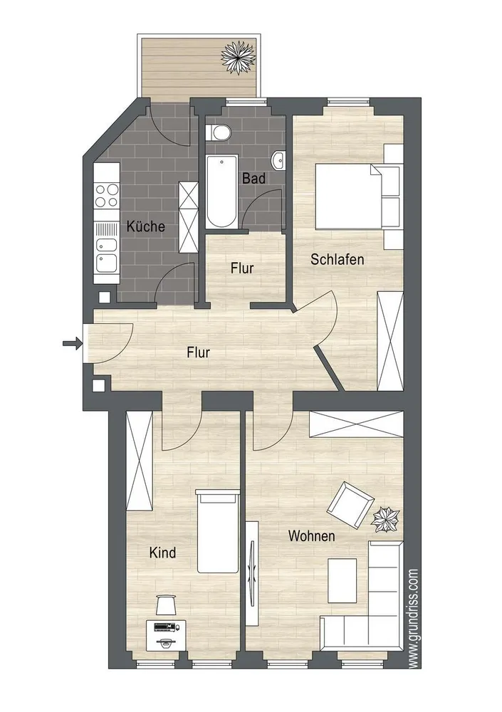 3 Zimmer Wohnung mit 72 m² in Leipzig – Bild 2