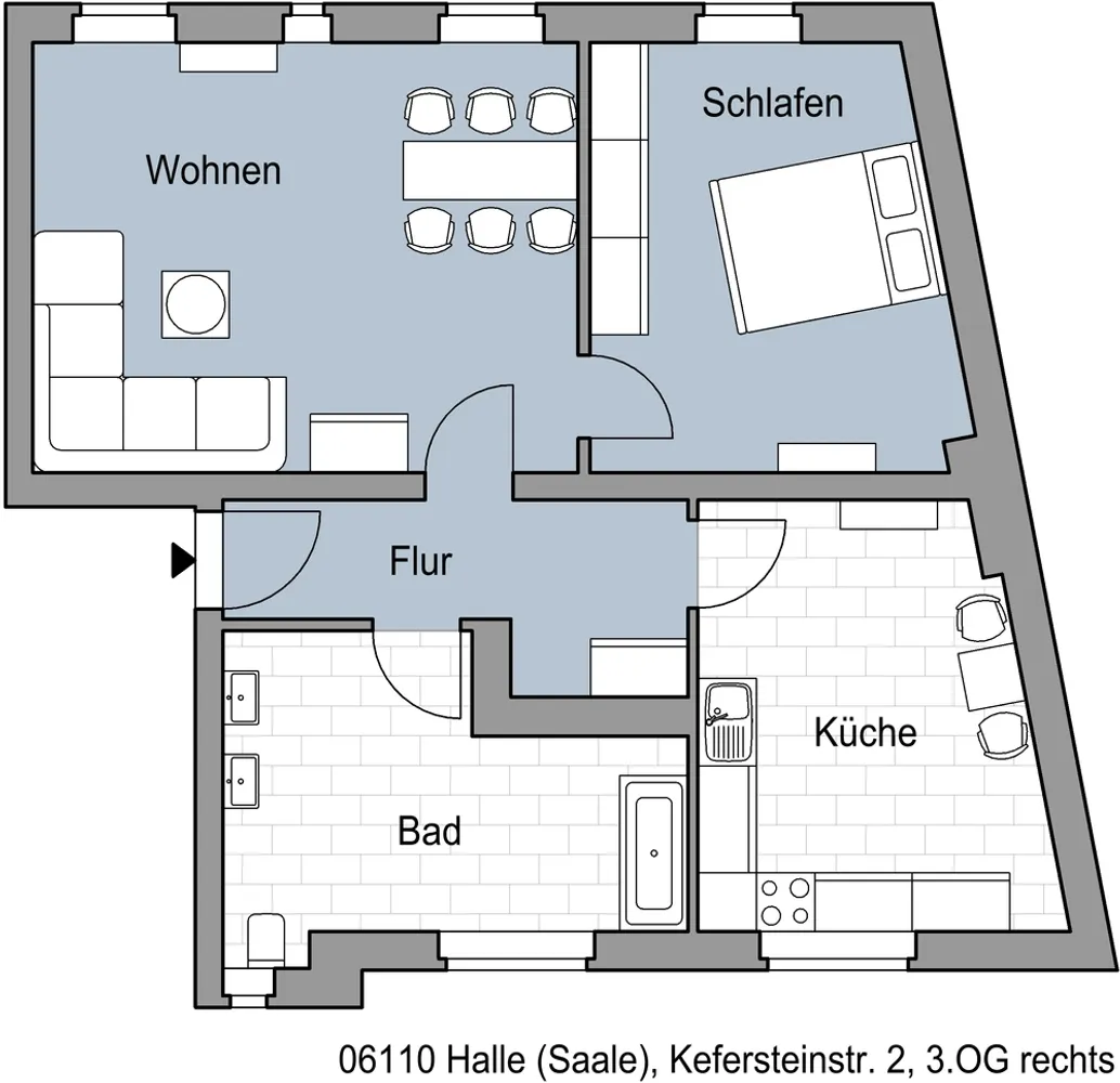 2 Zimmer Wohnung mit 76 m² in Halle (Saale) – Bild 1