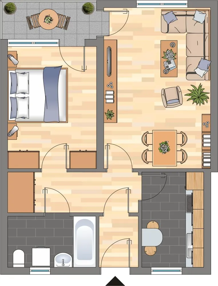 2 room apartment with 47 m² in Oldenburg – Photo 2