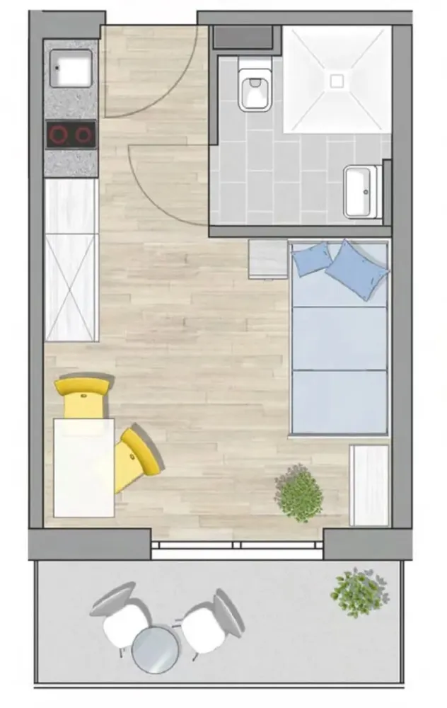 1 Zimmer Wohnung mit 23 m² in Augsburg – Bild 9