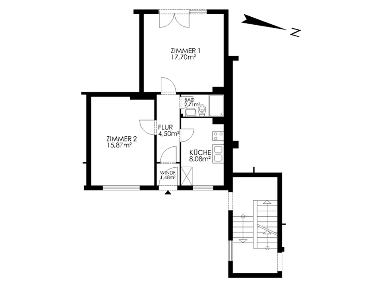 2 room apartment with 50 m² in Hamburg – Photo 3