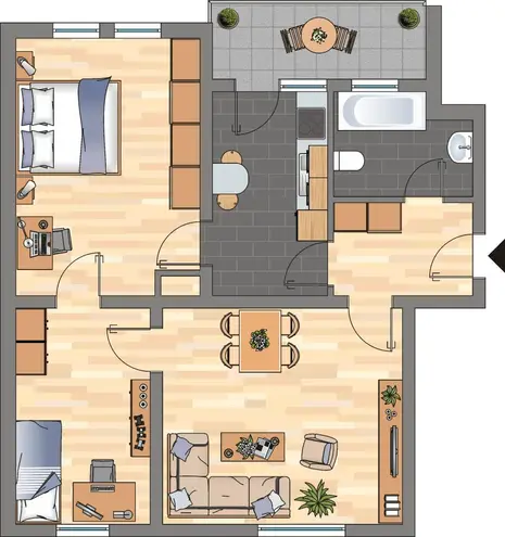 3 Zimmer Wohnung mit 57 m² in Duisburg – Bild 2