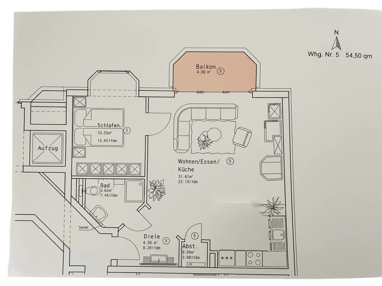 2 Zimmer Wohnung mit 55 m² in Hilden – Bild 1