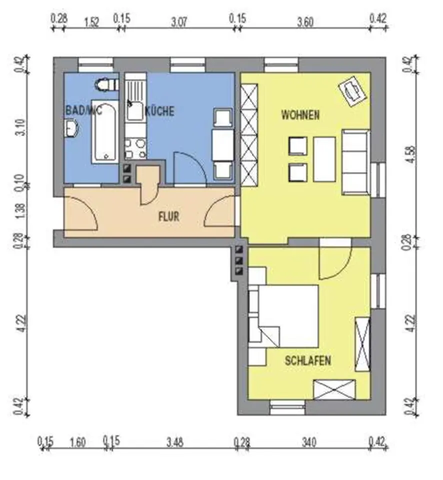2 Zimmer Wohnung mit 50 m² in Löbau – Bild 8