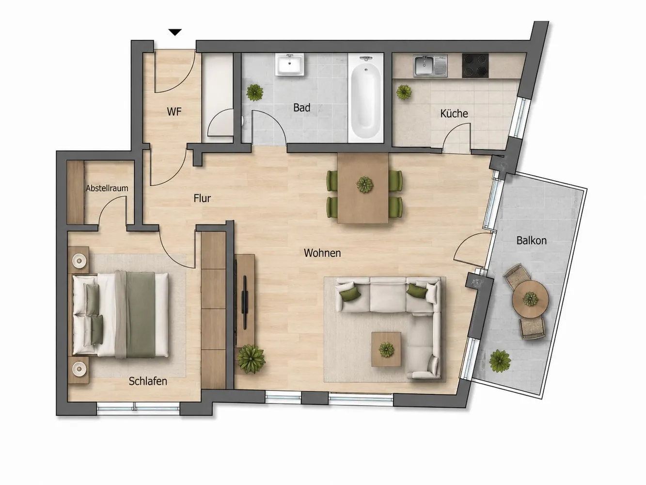 2 Zimmer Wohnung mit 60 m² in Berlin – Bild 1