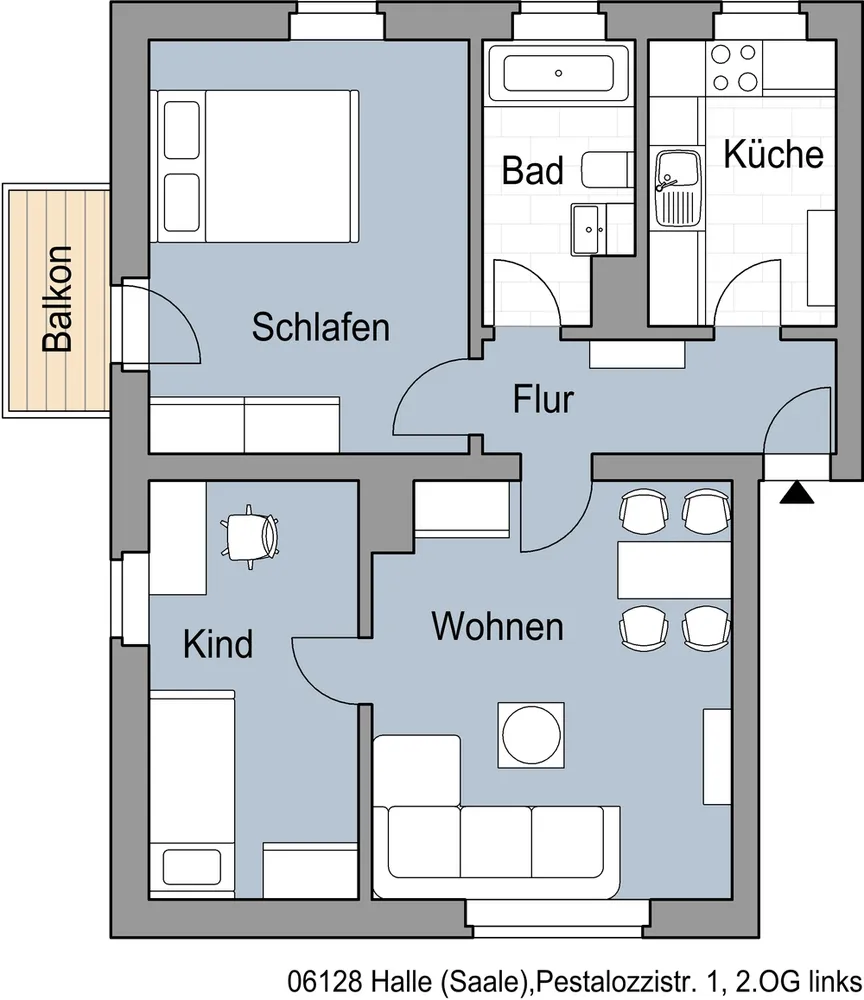 3 Zimmer Wohnung mit 60 m² in Halle (Saale) – Bild 5