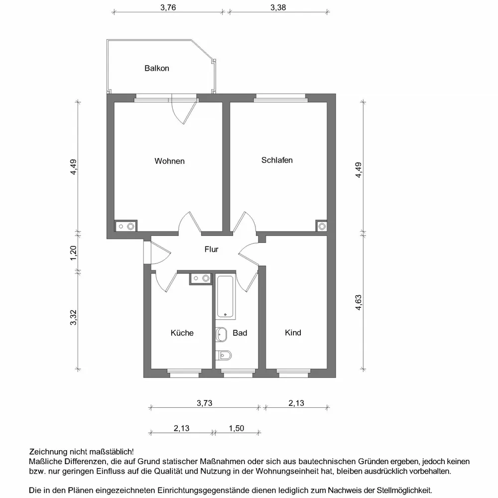 3 Zimmer Wohnung mit 59 m² in Zwickau – Bild 3