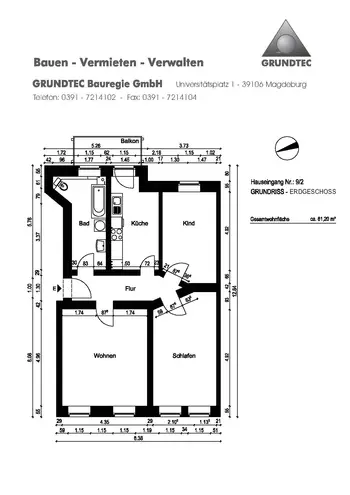 3 Zimmer Wohnung mit 81 m² in Magdeburg – Bild 2