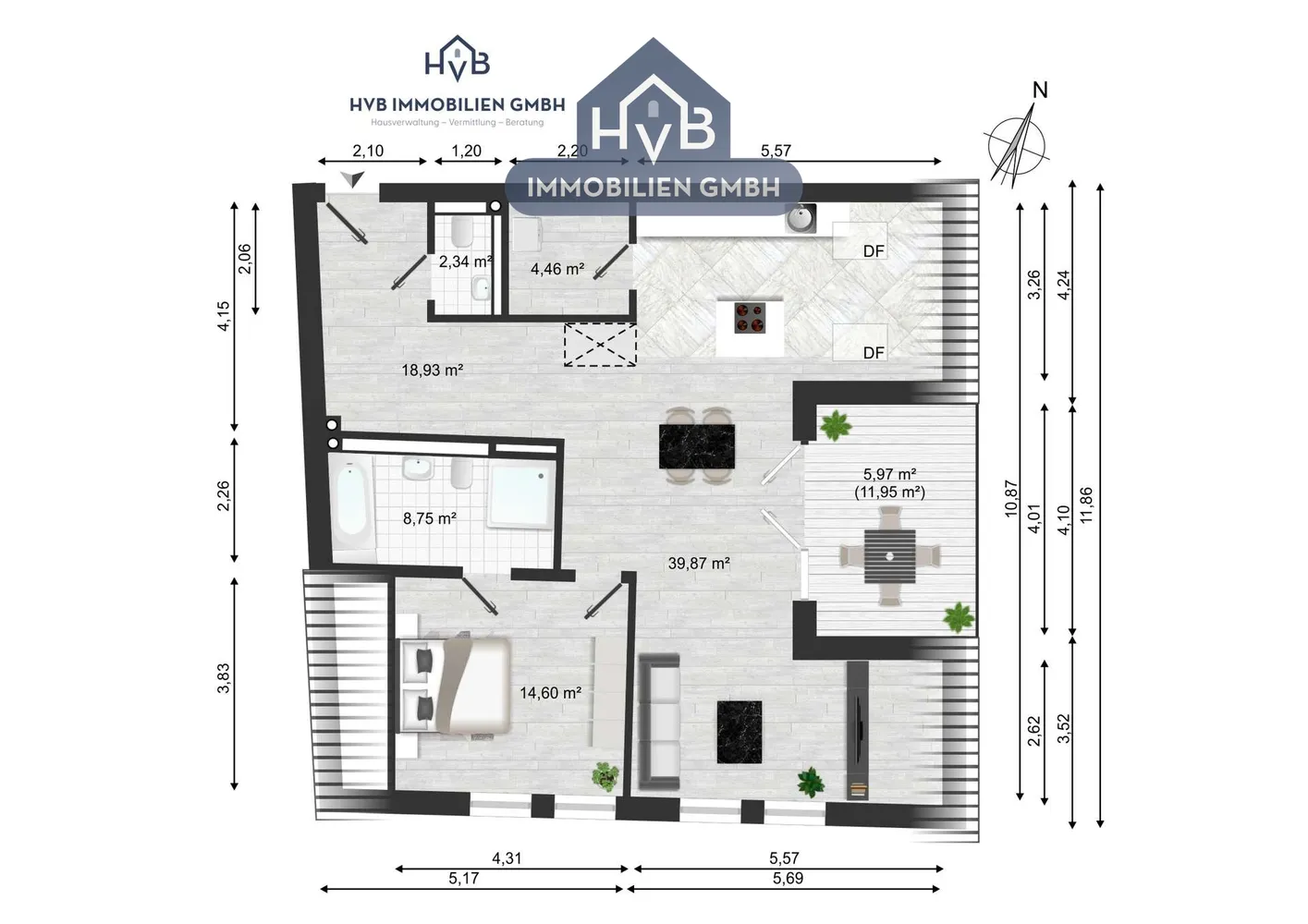 2 Zimmer Wohnung mit 95 m² in Rotenburg (Wümme) – Bild 11