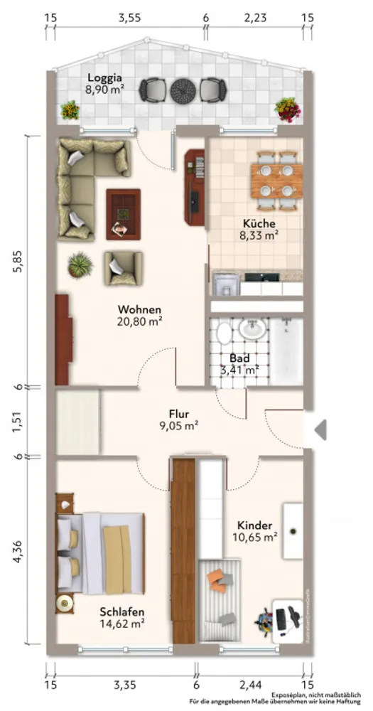 3 Zimmer Wohnung mit 69 m² in Bautzen – Bild 1