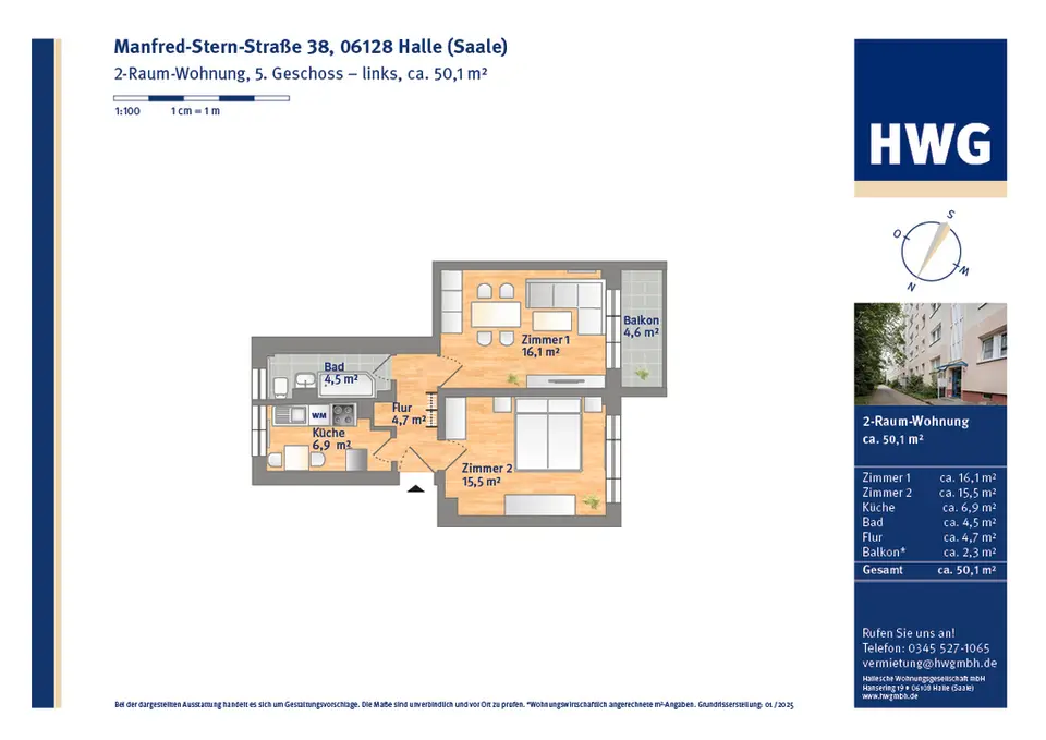 2 Zimmer Wohnung mit 48 m² in Halle (Saale) – Bild 5