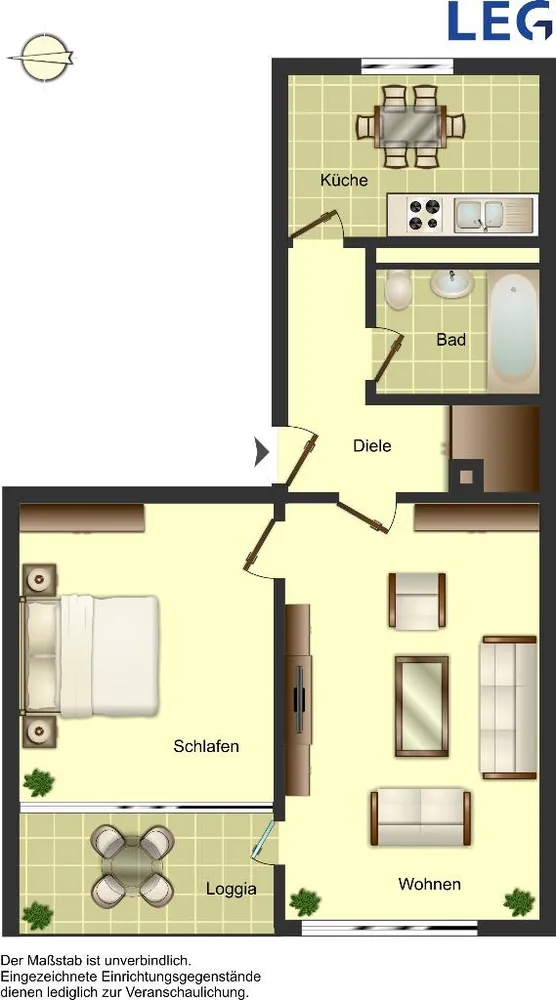 2 room apartment with 55 m² in Ratingen – Photo 1