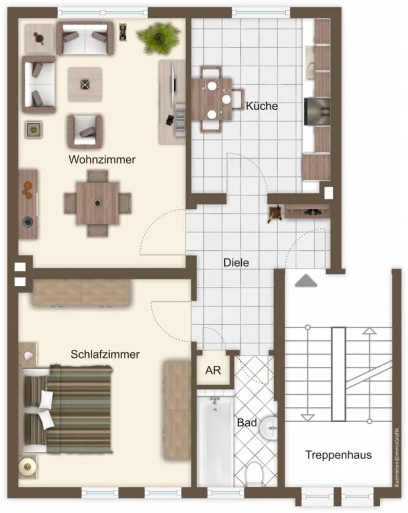 2 Zimmer Wohnung mit 55 m² in Essen – Bild 1