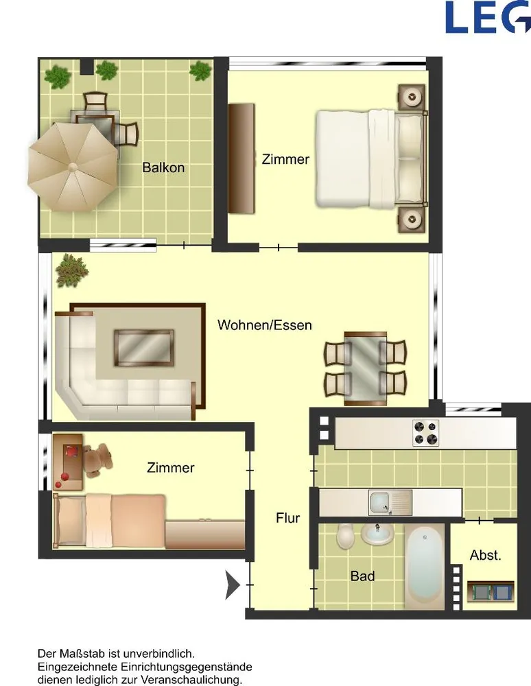 3 Zimmer Wohnung mit 78 m² in Bocholt – Bild 2