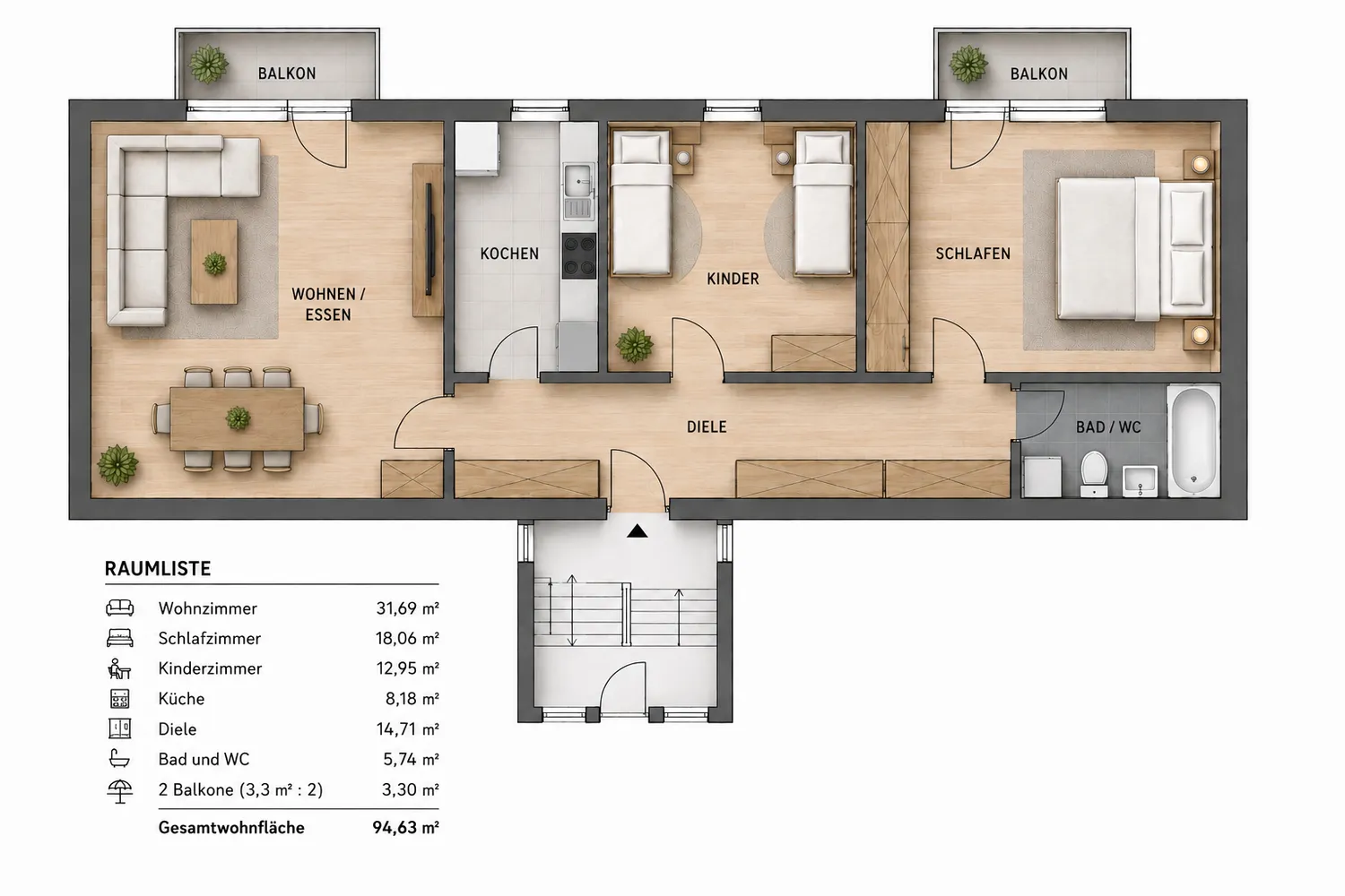 3 Zimmer Wohnung mit 95 m² in Schweinfurt – Bild 8