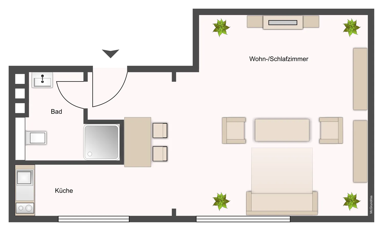 1 Zimmer Wohnung mit 31 m² in Münster – Bild 3