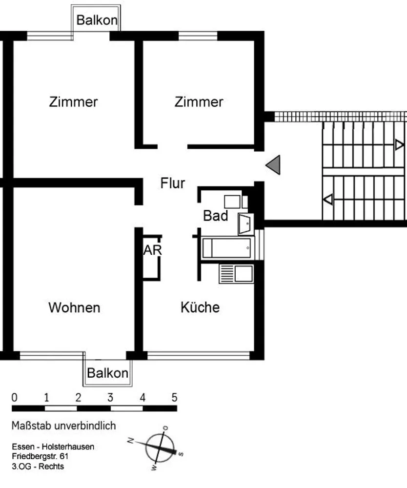 3 Zimmer Wohnung mit 68 m² in Essen – Bild 1