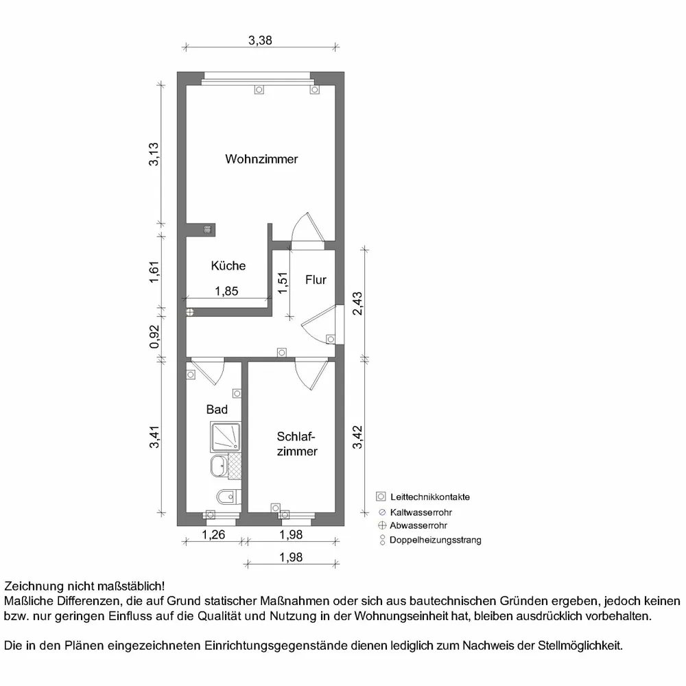 2 Zimmer Wohnung mit 30 m² in Zwickau – Bild 6