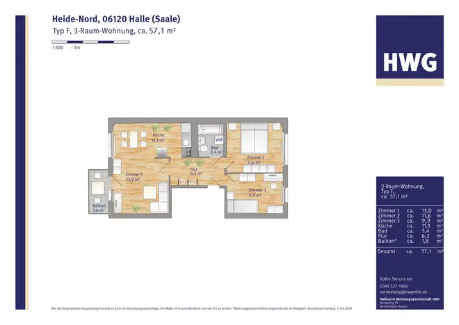 3 Zimmer Wohnung mit 57 m² in Halle (Saale) – Bild 6