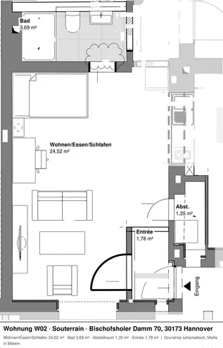 1 Zimmer Wohnung mit 32 m² in Hannover – Bild 6