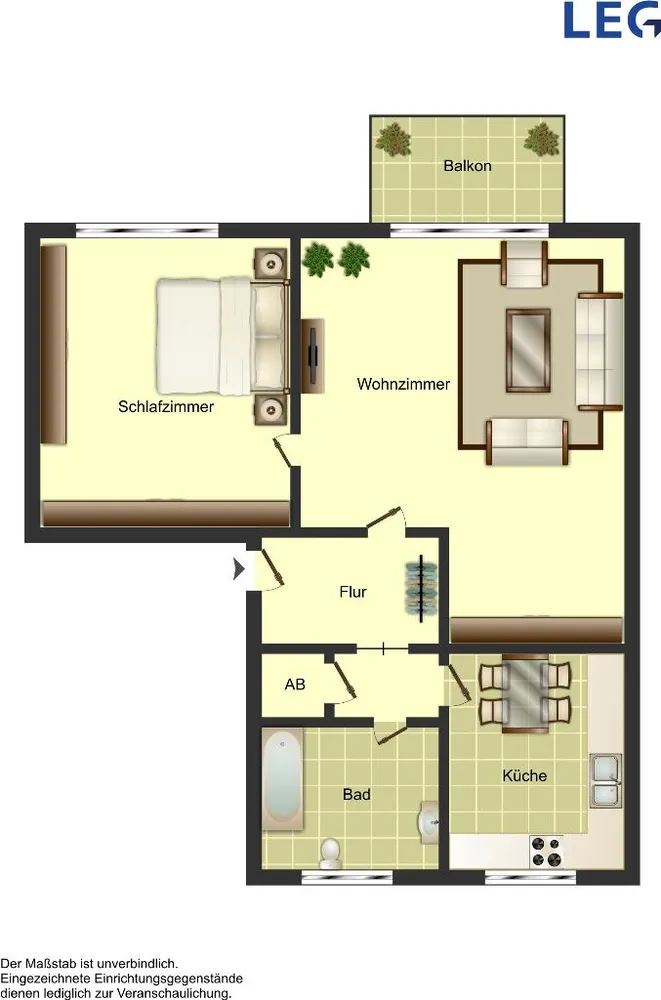 3 Zimmer Wohnung mit 51 m² in Hamm – Bild 2