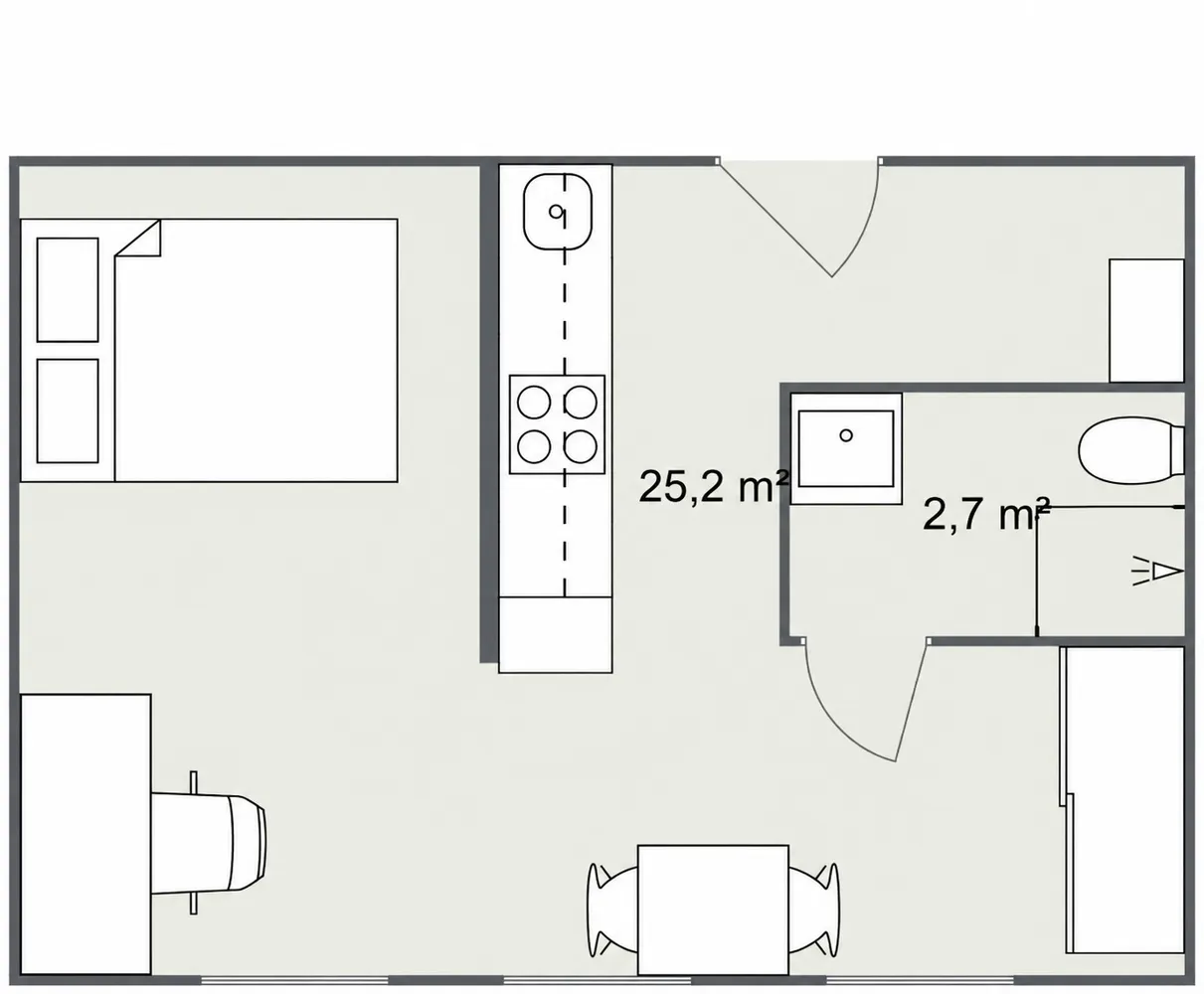 1 room apartment with 27 m² in Augsburg – Photo 8