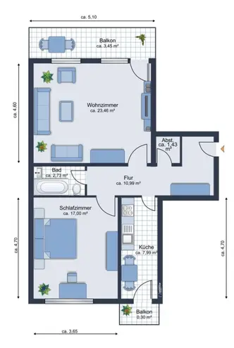 2 Zimmer Wohnung mit 65 m² in München – Bild 4