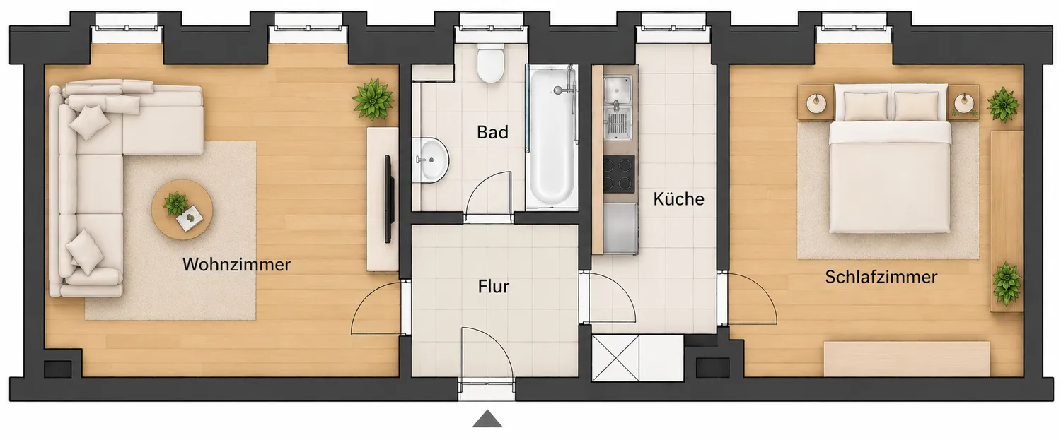 2 Zimmer Wohnung mit 46 m² in Schweinfurt – Bild 2