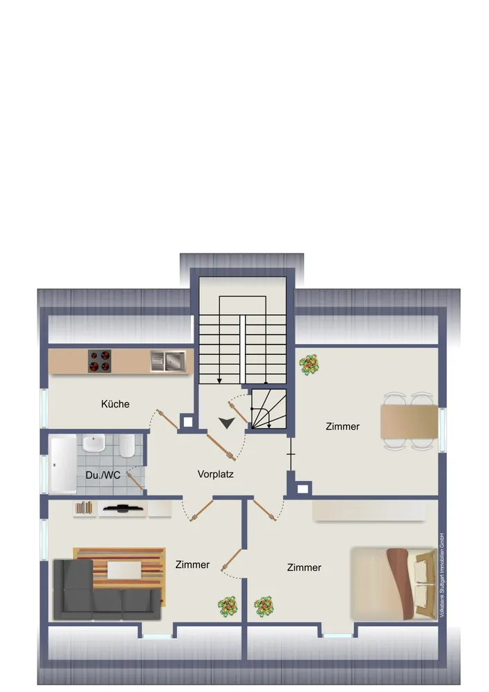 3 Zimmer Wohnung mit 63 m² in Stuttgart – Bild 1