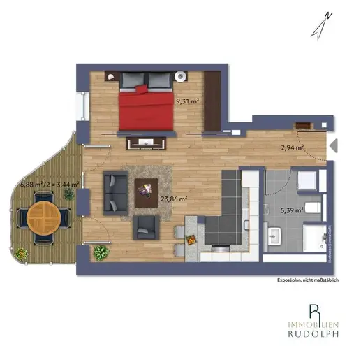 2 Zimmer Wohnung mit 45 m² in Augsburg – Bild 11